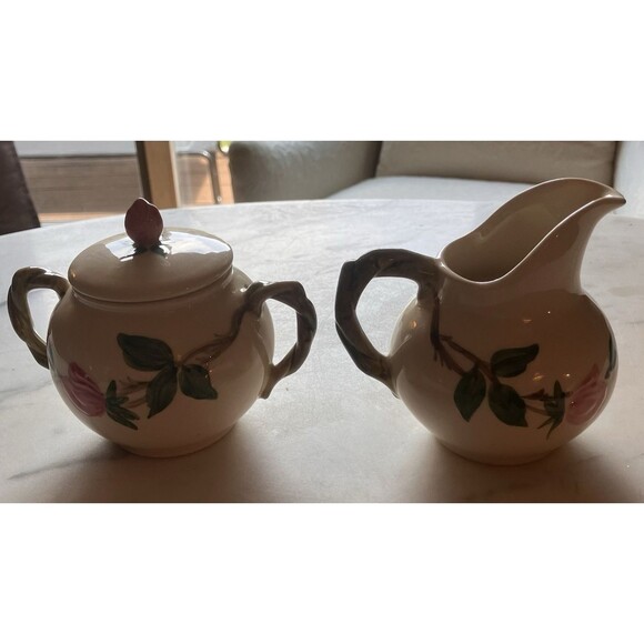 Vintage Franciscan Desert Rose Creamer & Sugar w/Lid Set Made in the USA EUC - Picture 3 of 6